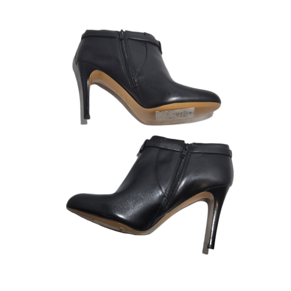 Black Ankle Booties Coach Salene Soft Leather with Stilleto Heels - Picture 4 of 11